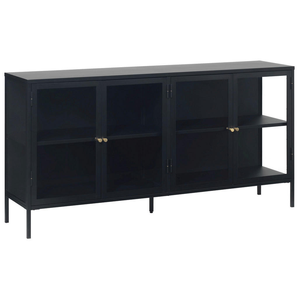Xora Sideboard Carmel Sideboard 4 Section, Schwarz, Metall, 2 Fächer, 170x85x40 cm, erweiterbar, Beimöbel erhältlich, stehend, Wohnzimmer, Kommoden & Sideboards, Sideboards von Xora