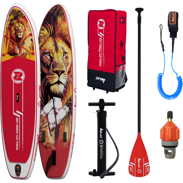 ZRAY SUP All Around Art ArtLeo Stand Up Paddle Board 320x81x15 cm Komplettset rot