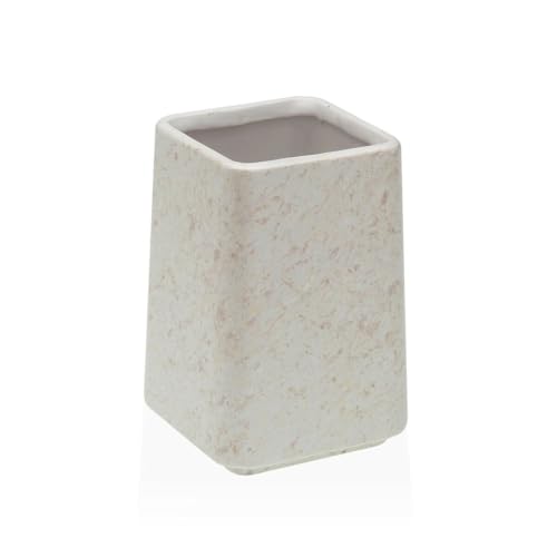 Versa Zahnbürstenhalter weiß Keramik Kunststoff 7 x 10 x 7 cm von Versa