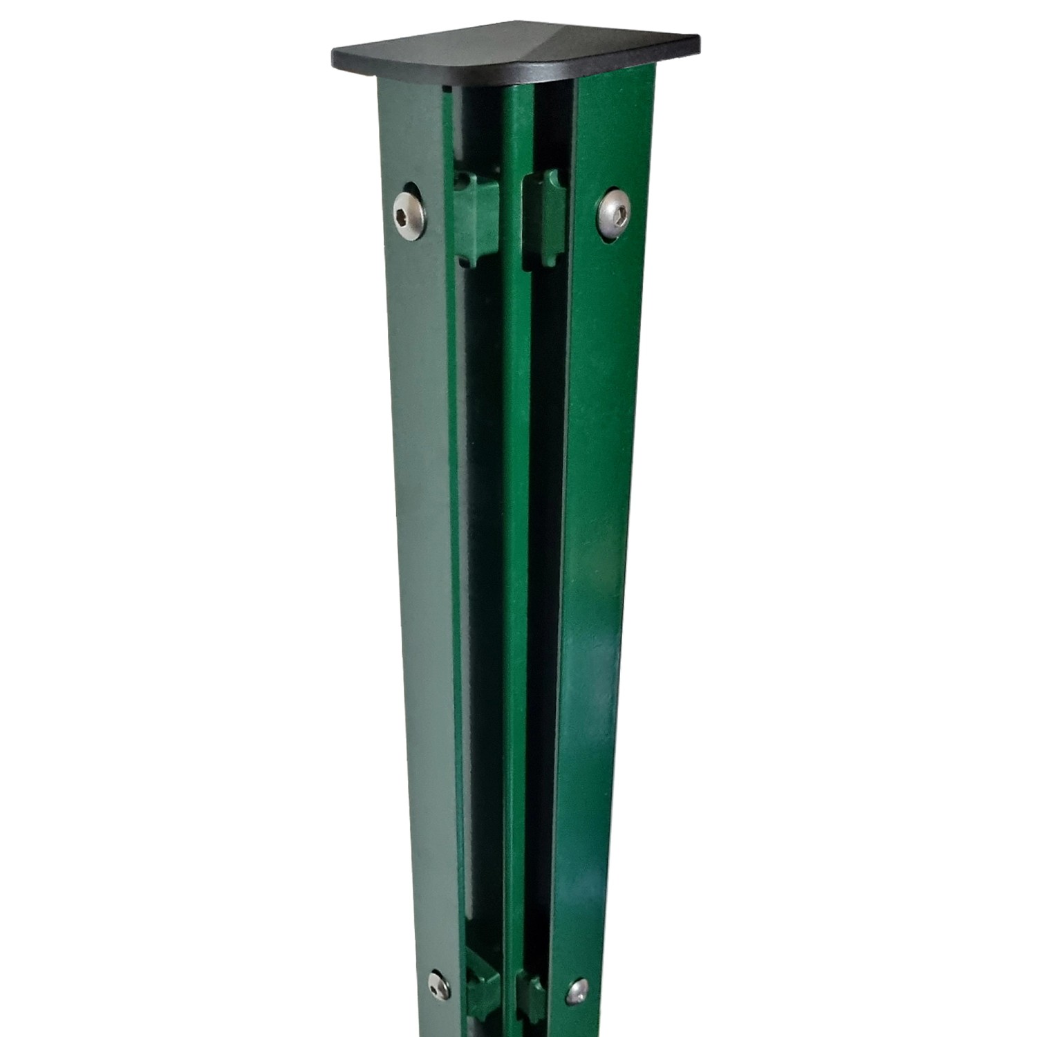 Zauneckpfosten für Doppelstabmattenzaun Abdeckleiste Moosgrün 80 cm Zauneckpfosten für Doppelstabmattenzaun Abdeckleiste Moosgrün 80 cm