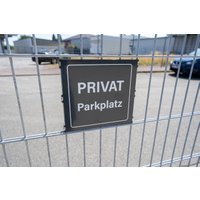 Zaunschild "Privatparkplatz" Silber