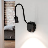 Zeitlose LED Wandlampe Schwarz Metall flexibler Arm von Easylight