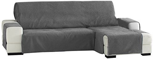 Eysa-Zoco Praktische Sofabezüge, Chaise Longue 240 cm, Rechte Vorderansicht, Farbe Grau von Eysa
