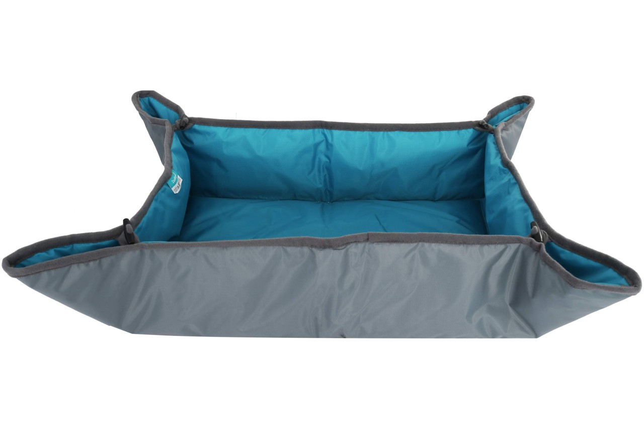 Zooroyal 2in1 Hunde Liegeplatz Körbchen Größe M 63 x 78 x 1 cm Grau-blau