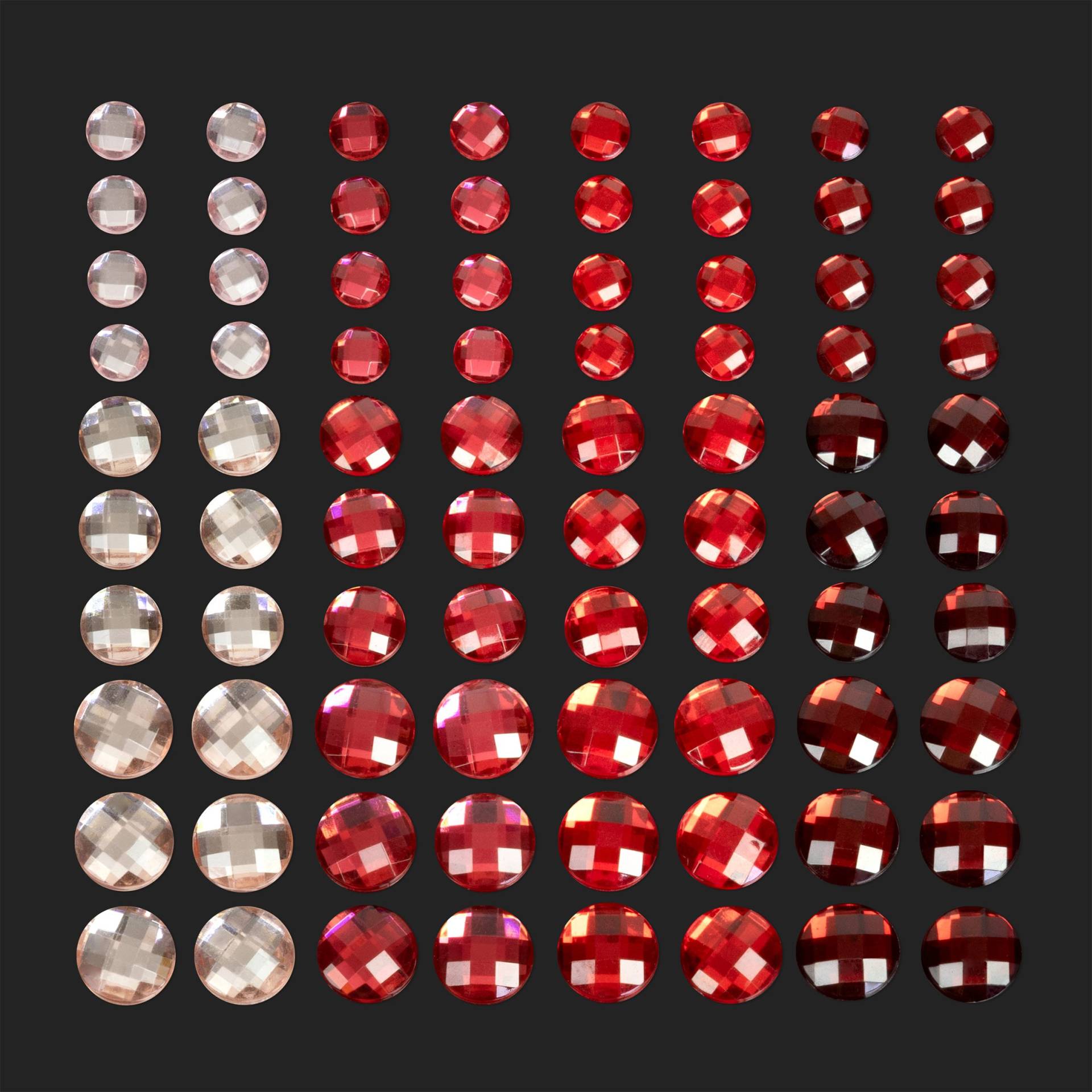 Zubehör 80 x Strasssteine Set - Rot Schmucksteine selbstklebend 