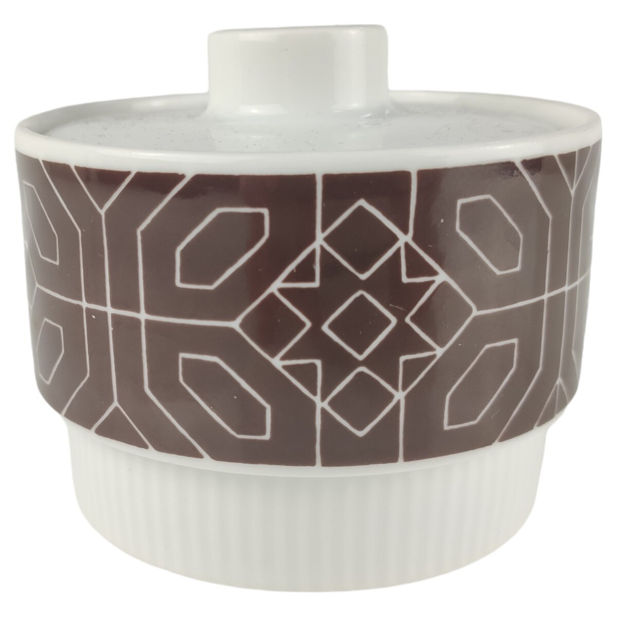 gerillt Zuckerdose Melitta Alte Formen weiß braun Vintage gebraucht - sehr gut