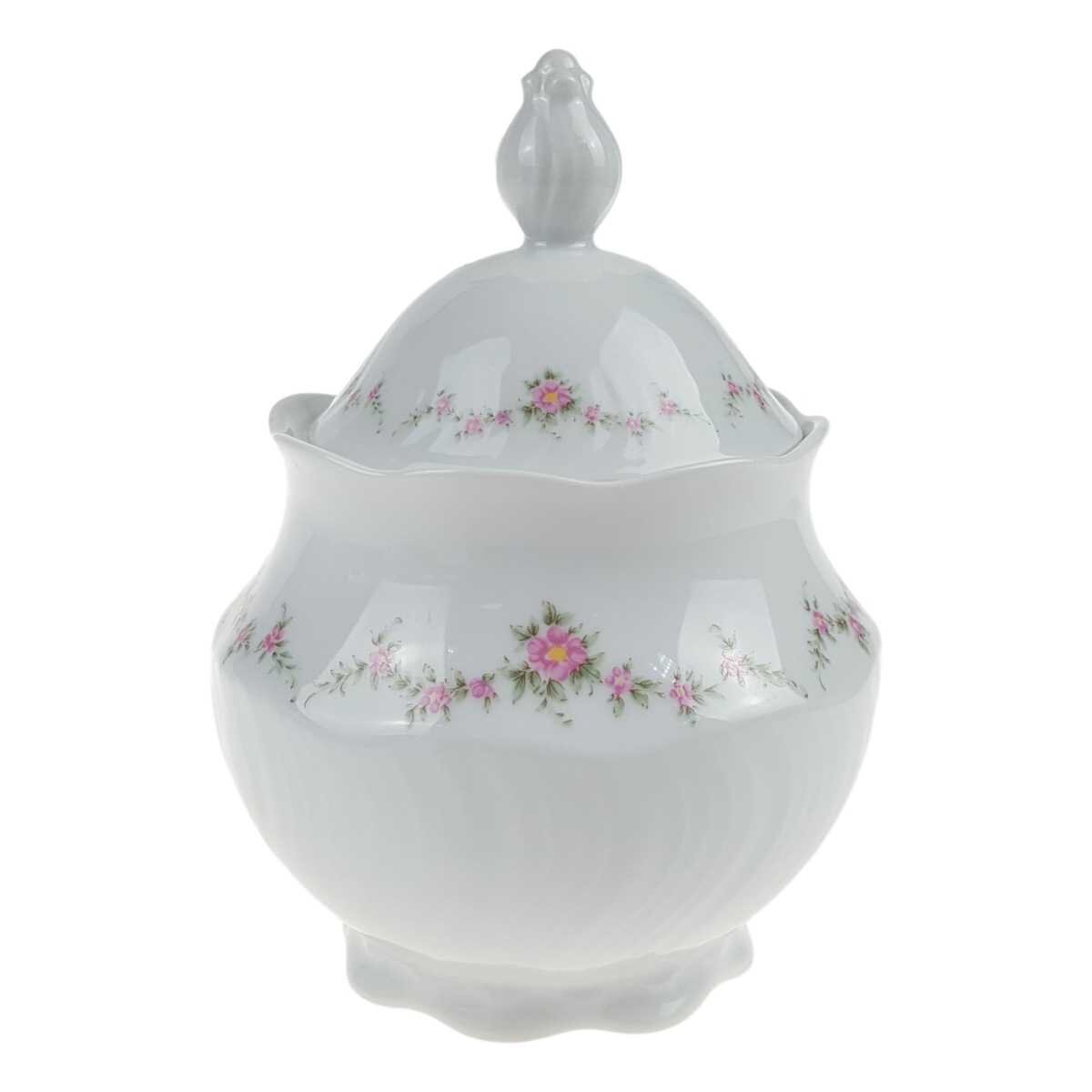 Zuckerdose 12,7 cm Royal Tettau rosa Blumen Form 2829 Weiß gebraucht - gut Zuckerdose 12,7 cm Royal Tettau rosa Blumen Form 2829 Weiß gebraucht - gut