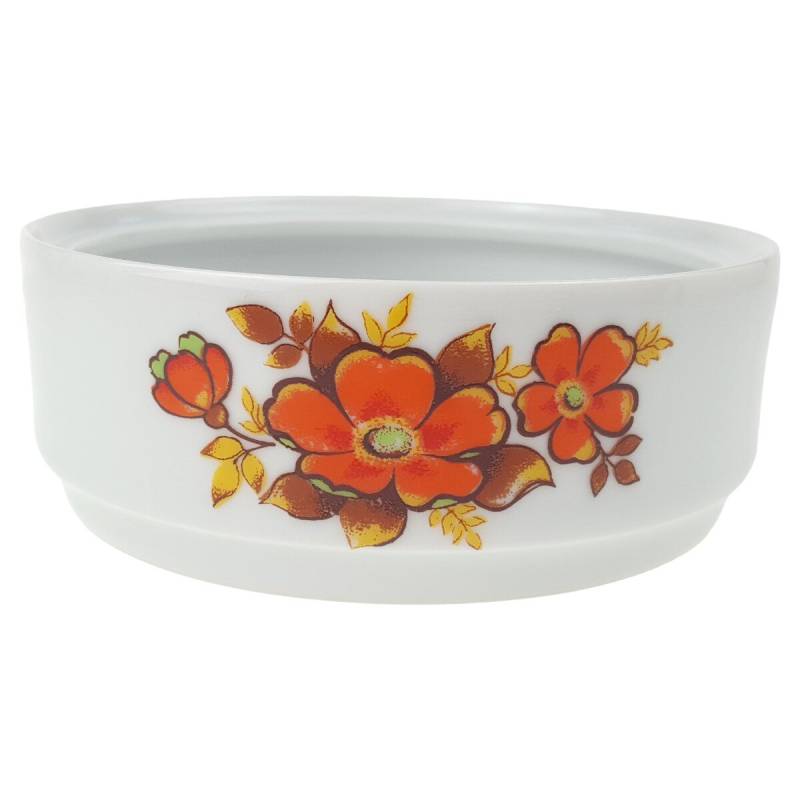 Zuckerdose ohne Deckel Schirnding Blumen Braun Orange gebraucht - sehr gut