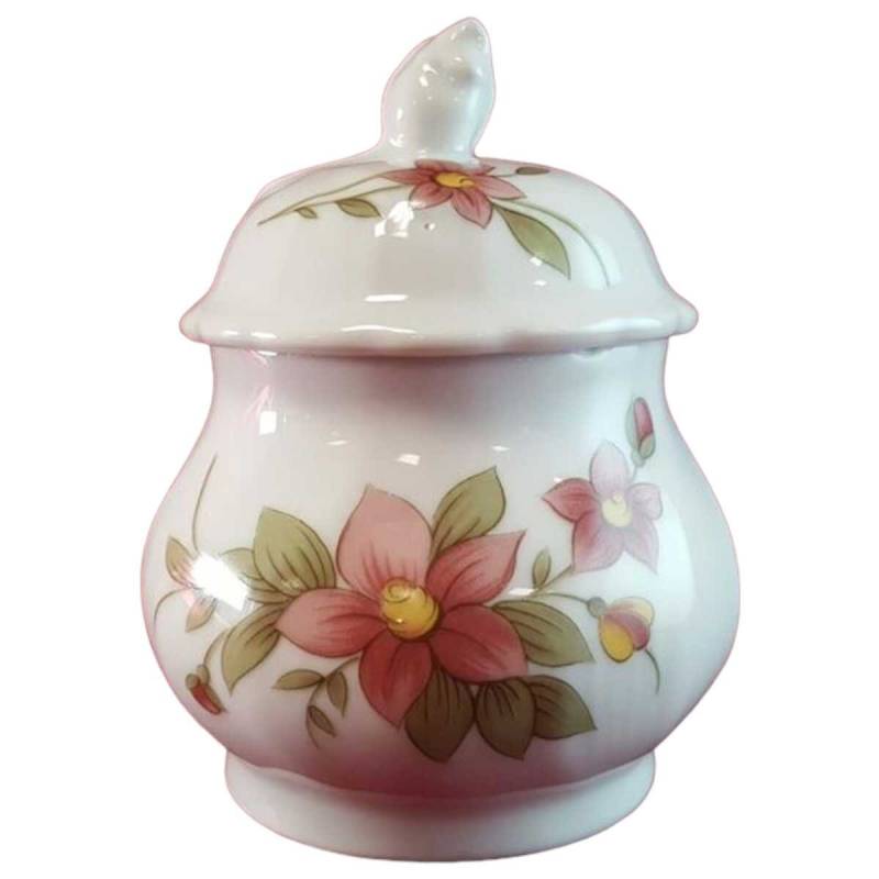Zuckerdose Winterling Kirchenlamitz Rot Rotrosa Blume Relief Form gebraucht - akzeptabel