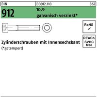 No Brand - ISO4762 10.9 m 8x 60 verzinkt Zylinderschraube mit Innensechskant (DIN912) von NO BRAND