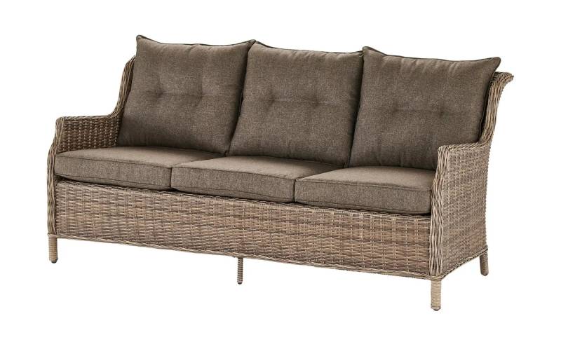 a casa mia Sofa  3-Sitzer  Florenz 2  ¦ creme ¦ Maße (cm): B: 182 H: 86 T: 82.5 Garten > Gartenmöbel nach Materialien > Polyrattan-Gartenmöbel - Höffner