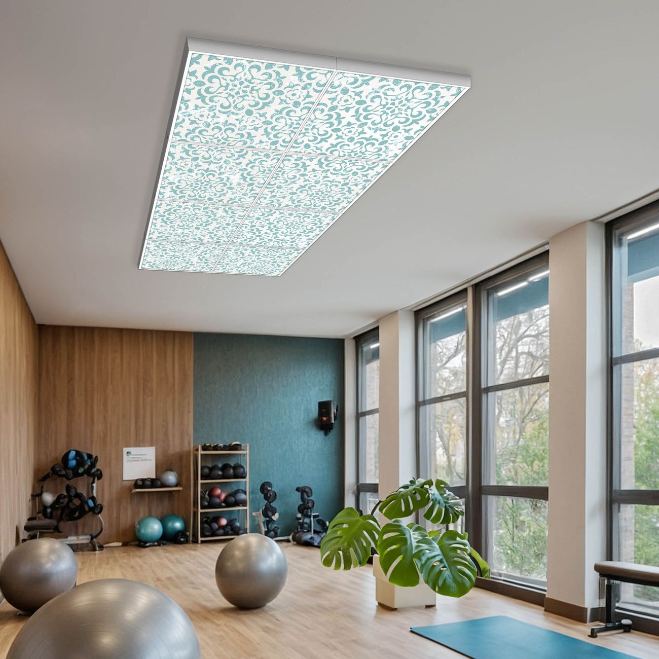 banjado Motivlichtdecke LED Deckenleuchte flach, Deckenpanel, Rasterdeckenleuchte Beleuchtung für Büro oder Praxis mit Motiv banjado Motivlichtdecke LED Deckenleuchte flach, Deckenpanel, Rasterdeckenleuchte Beleuchtung für Büro oder Praxis mit Motiv