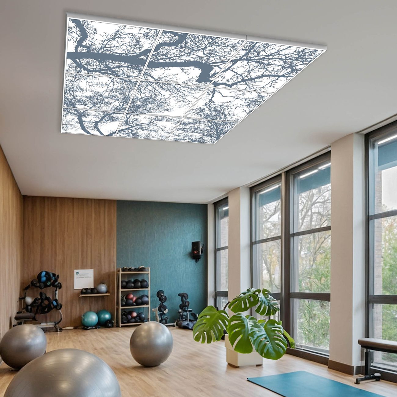 banjado Motivlichtdecke LED Deckenleuchte flach, Deckenpanel, Rasterdeckenleuchte Beleuchtung für Büro oder Praxis mit Motiv banjado Motivlichtdecke LED Deckenleuchte flach, Deckenpanel, Rasterdeckenleuchte Beleuchtung für Büro oder Praxis mit Motiv
