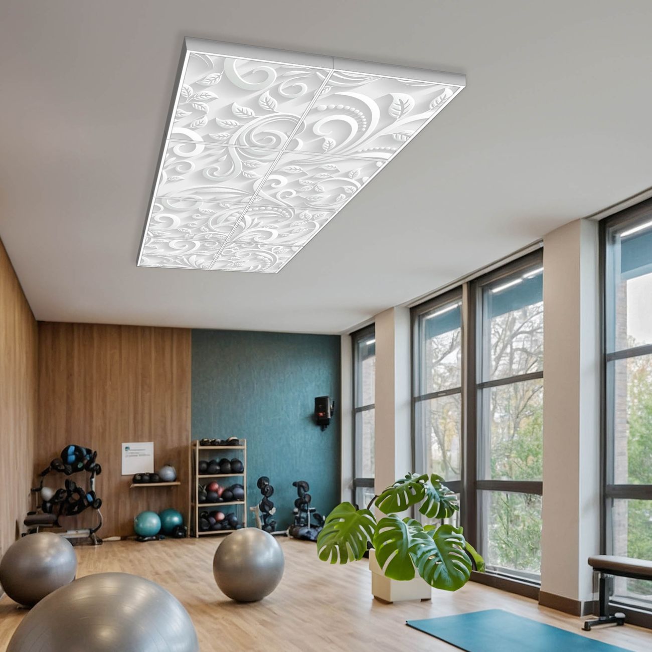 banjado Motivlichtdecke LED Deckenleuchte flach, Deckenpanel, Rasterdeckenleuchte Beleuchtung für Büro oder Praxis mit Motiv banjado Motivlichtdecke LED Deckenleuchte flach, Deckenpanel, Rasterdeckenleuchte Beleuchtung für Büro oder Praxis mit Motiv
