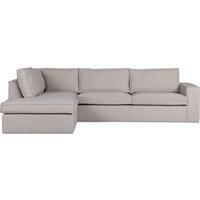 Ecksofa Hajo aus Bouclè-Stoff Links, Grau