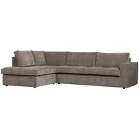 Ecksofa Hajo mit Cordbezug Links, Taupe