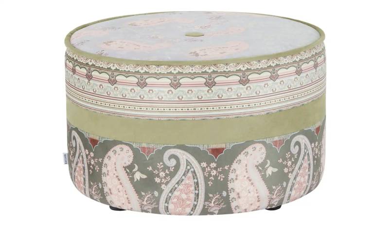 bassetti by SCHRÖNO Pouf aus Velours Tino ¦ grün ¦ Maße (cm): H: 39  Ø: 63.0 Polstermöbel > Hocker > Sitzpouf - Möbel Kraft