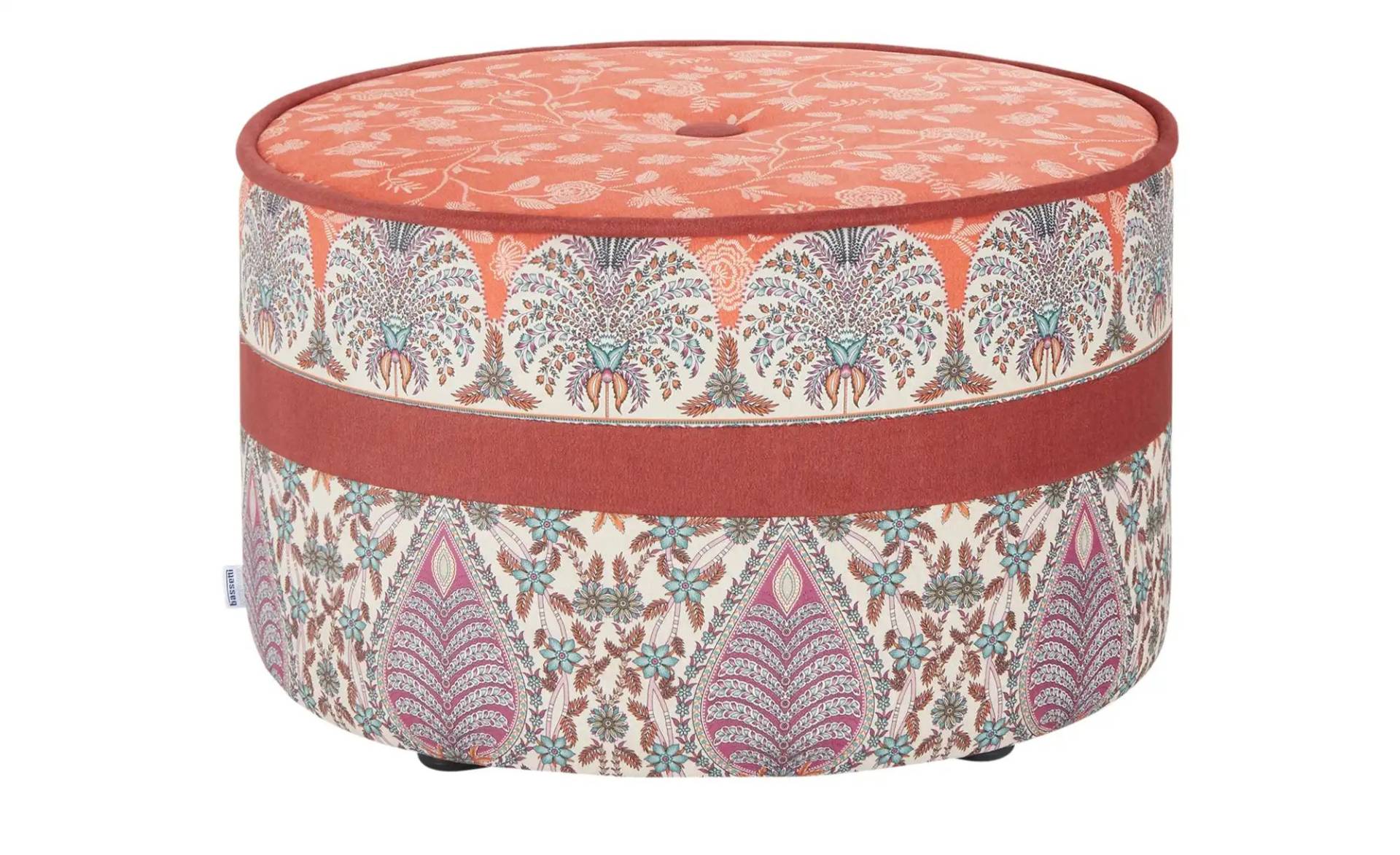 bassetti by SCHRÖNO Pouf aus Velours Tino ¦ rot ¦ Maße (cm): H: 39  Ø: 63.0 Polstermöbel > Hocker > Sitzpouf - Möbel Kraft