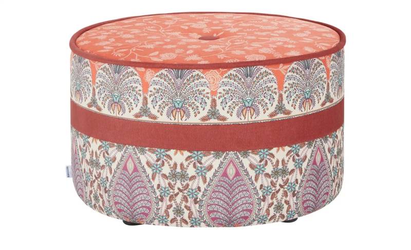 bassetti by SCHRÖNO Pouf aus Velours Tino ¦ rot ¦ Maße (cm): H: 39  Ø: 63.0 Polstermöbel > Hocker > Sitzpouf - Möbel Kraft