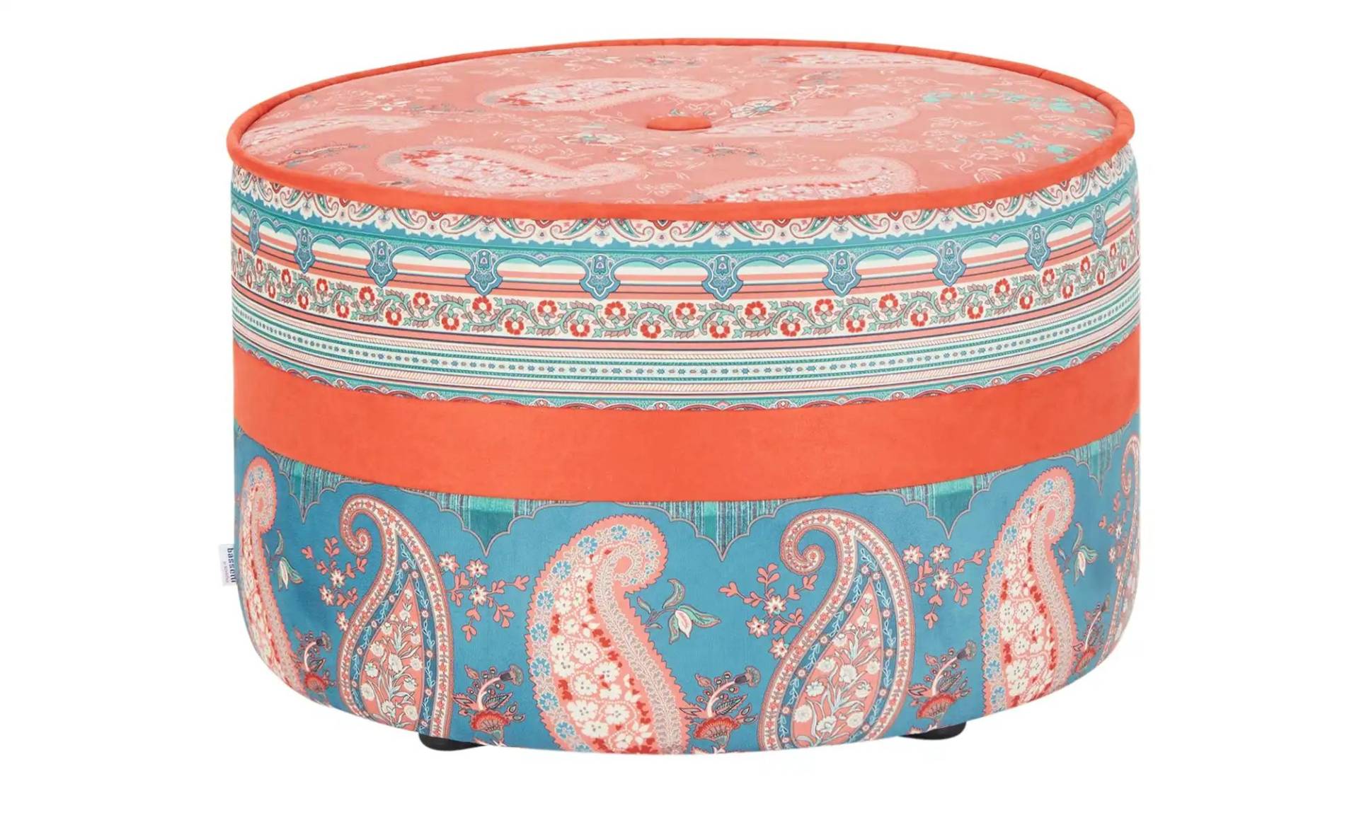 bassetti by SCHRÖNO Pouf aus Velours Tino ¦ rot ¦ Maße (cm): H: 39  Ø: 63.0 Polstermöbel > Hocker > Sitzpouf - Möbel Kraft