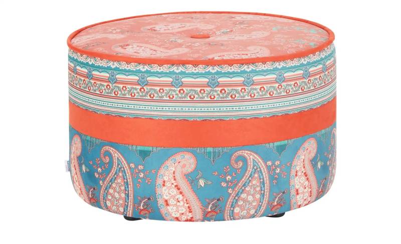 bassetti by SCHRÖNO Pouf aus Velours Tino ¦ rot ¦ Maße (cm): H: 39  Ø: 63.0 Polstermöbel > Hocker > Sitzpouf - Möbel Kraft