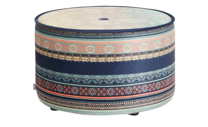 bassetti by SCHRÖNO Pouf aus Velours Tino ¦ blau ¦ Maße (cm): H: 39  Ø: 63 Polstermöbel > Hocker > Sitzpouf - Höffner