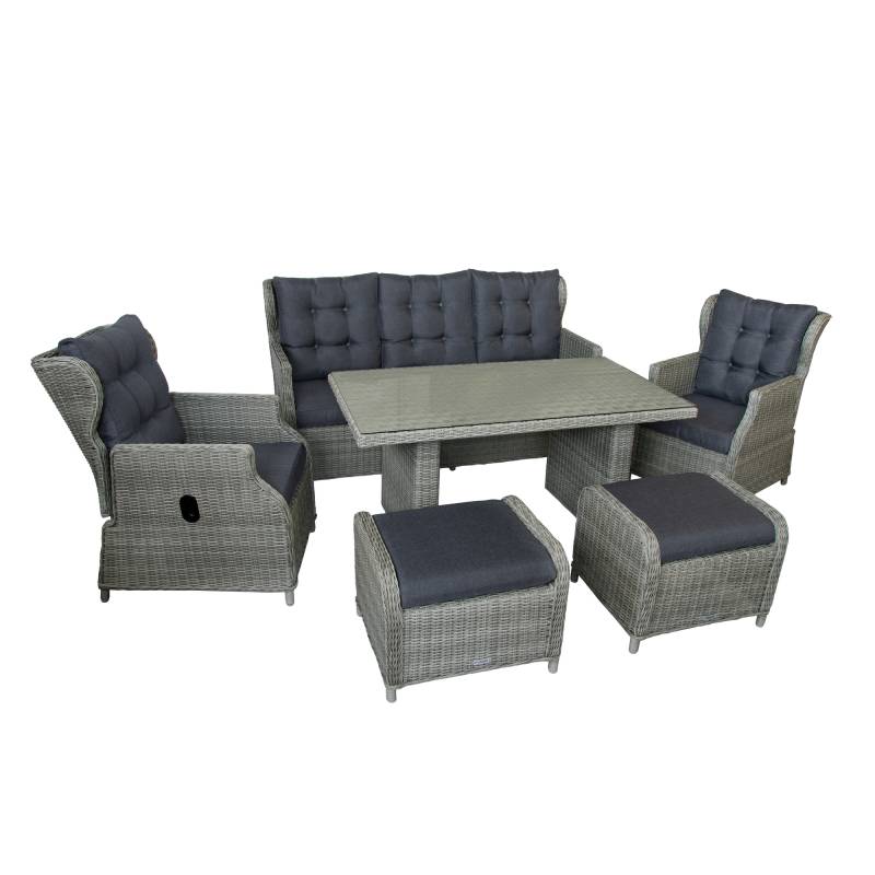 bellavista® Dining-Lounge-Set 'Canelli' braun/grau 6-teilig