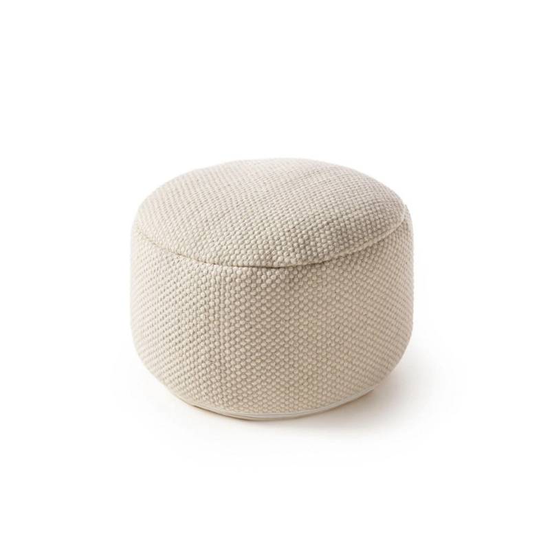 benuta Pure WOLL-POUF Weiß
