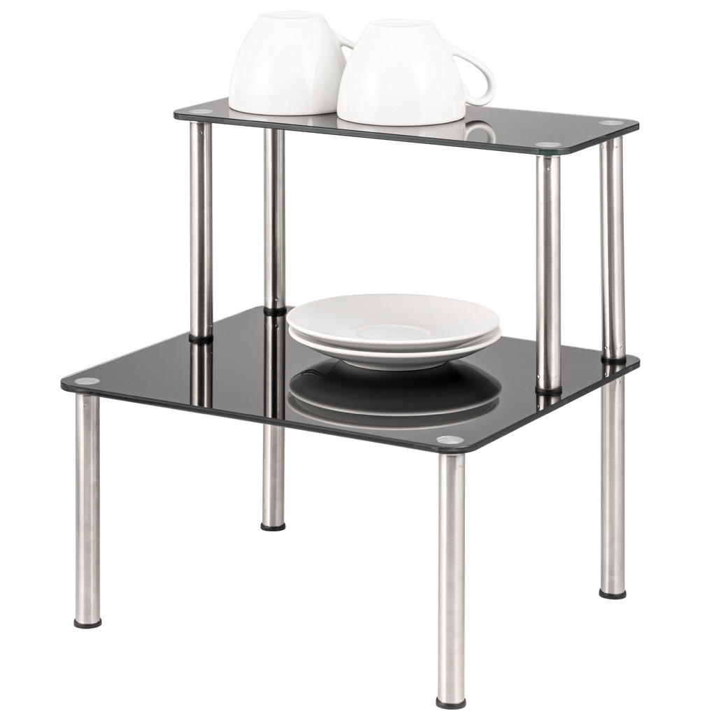 bremermann GLAS-KÜCHENREGAL Schwarz