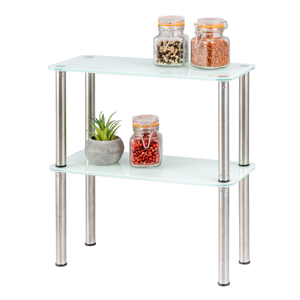 bremermann GLAS-KÜCHENREGAL Weiß