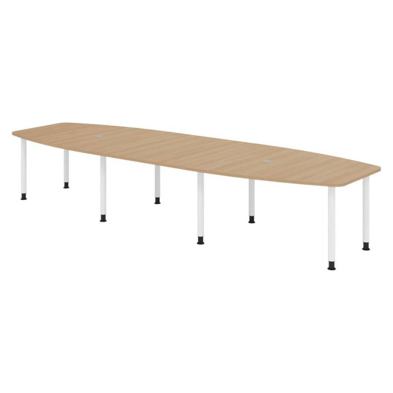 bümö KONFERENZTISCH Eiche, Weiß
