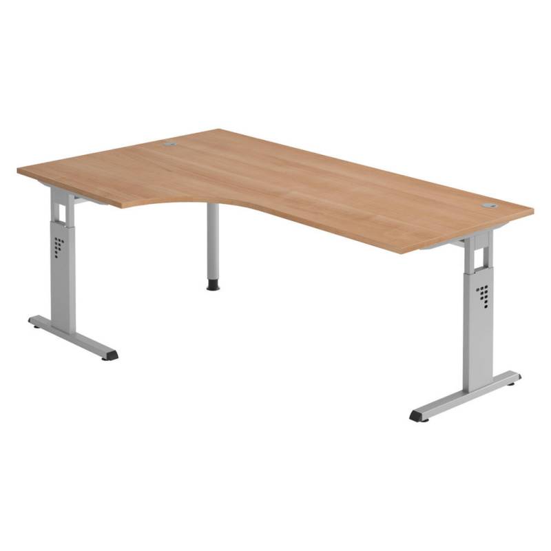 bümö SCHREIBTISCH Nussbaum, Silber