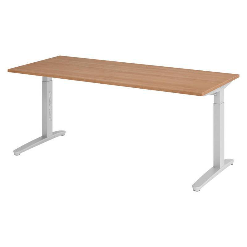 bümö SCHREIBTISCH Nussbaum, Silber