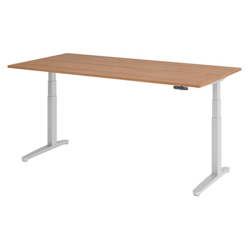 bümö SCHREIBTISCH Nussbaum, Silber