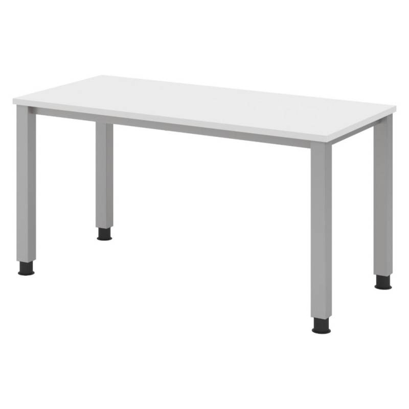 bümö SCHREIBTISCH Weiß, Silber