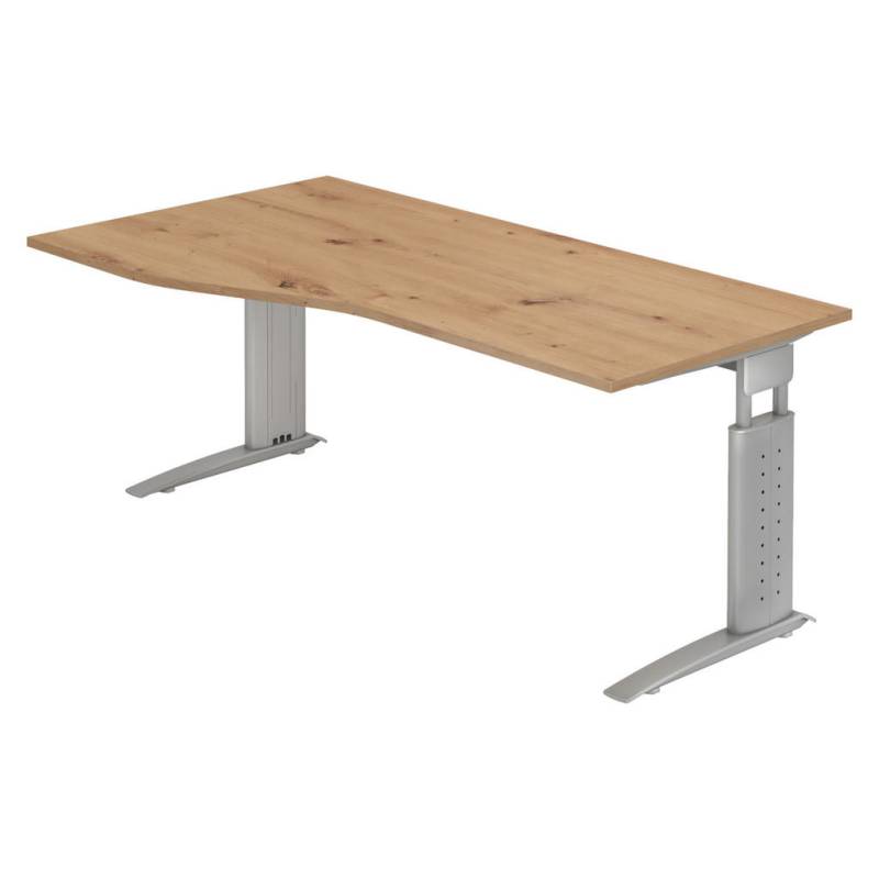 bümö SCHREIBTISCH Wildeiche, Silber