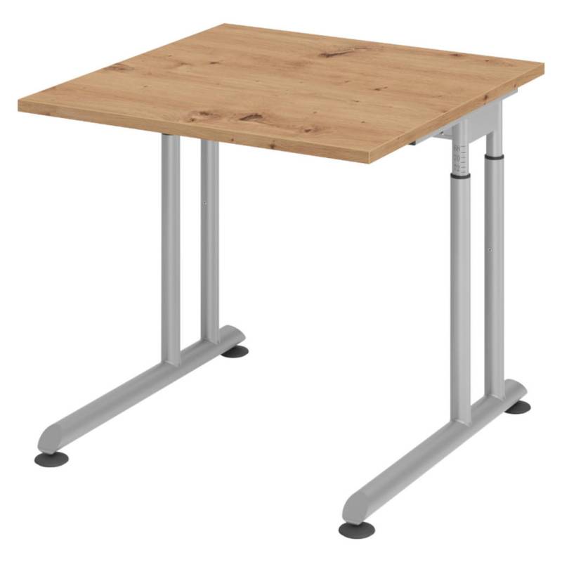 bümö SCHREIBTISCH Wildeiche, Silber