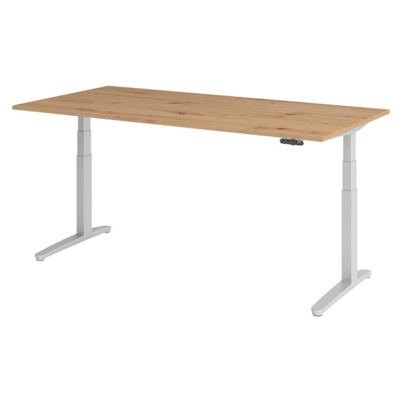 bümö SCHREIBTISCH Wildeiche, Silber