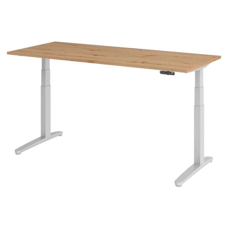 bümö SCHREIBTISCH Wildeiche, Silber