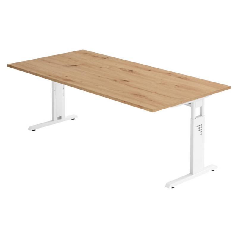 bümö SCHREIBTISCH Wildeiche, Weiß
