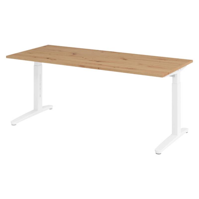 bümö SCHREIBTISCH Wildeiche, Weiß