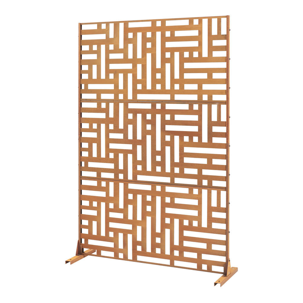 casa.pro Trennwand, Rost, Metall, 120x180 cm, Sonnen- & Sichtschutz, Sichtschutz Garten, Sichtschutzzäune von casa.pro