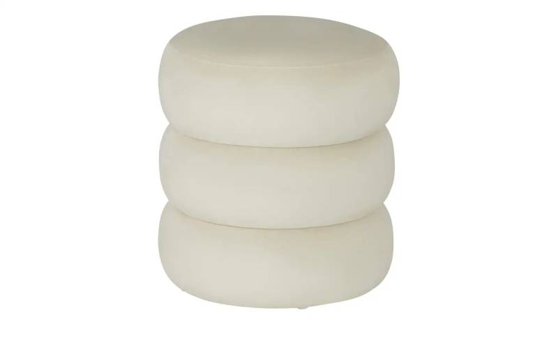 como Pouf  Samt ¦ beige ¦ Maße (cm): B: 40 H: 45  Ø: 40 Polstermöbel > Hocker > Sitzpouf - Höffner