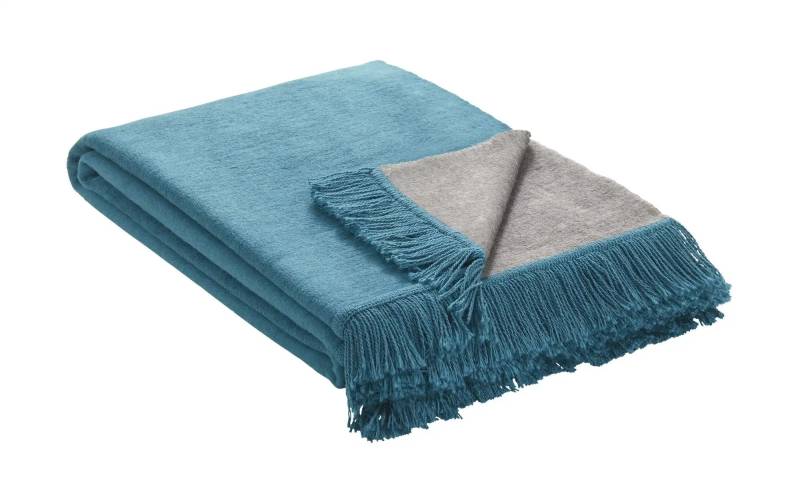 como Wohndecke mit Fransen  Doubleface Sophia ¦ grün ¦ Baumwollmischgewebe ¦ Maße (cm): B: 130 Dekokissen & Decken > Kuscheldecken & Wohndecken - Höffner