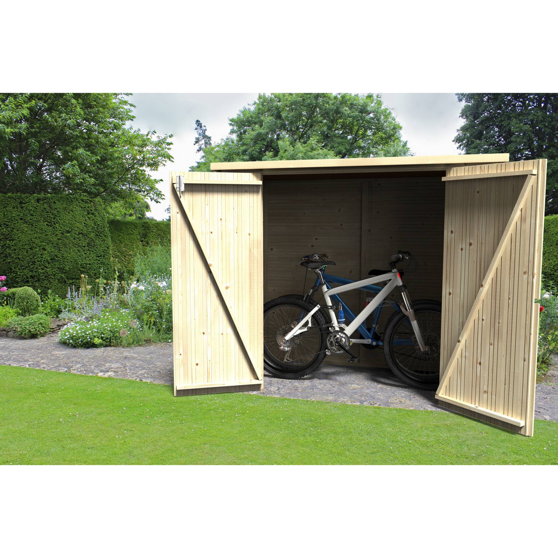 décor et jardin Fahrradgarage 'Bike-Box' Fichtenholz naturbelassen 182 x 88 cm décor et jardin Fahrradgarage 'Bike-Box' Fichtenholz naturbelassen 182 x 88 cm