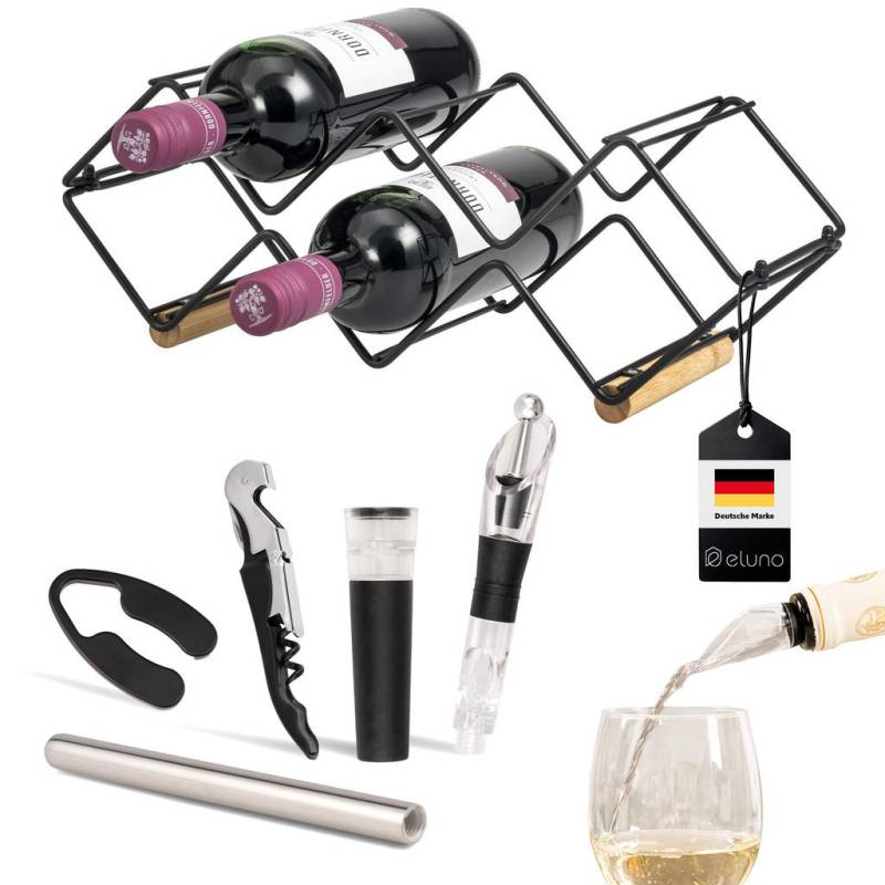 eluno WEINREGAL-SET Schwarz