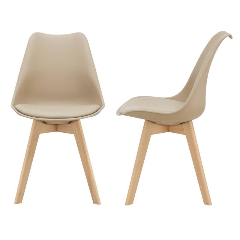 [en.casa] ESSZIMMERSTUHL-SET Beige