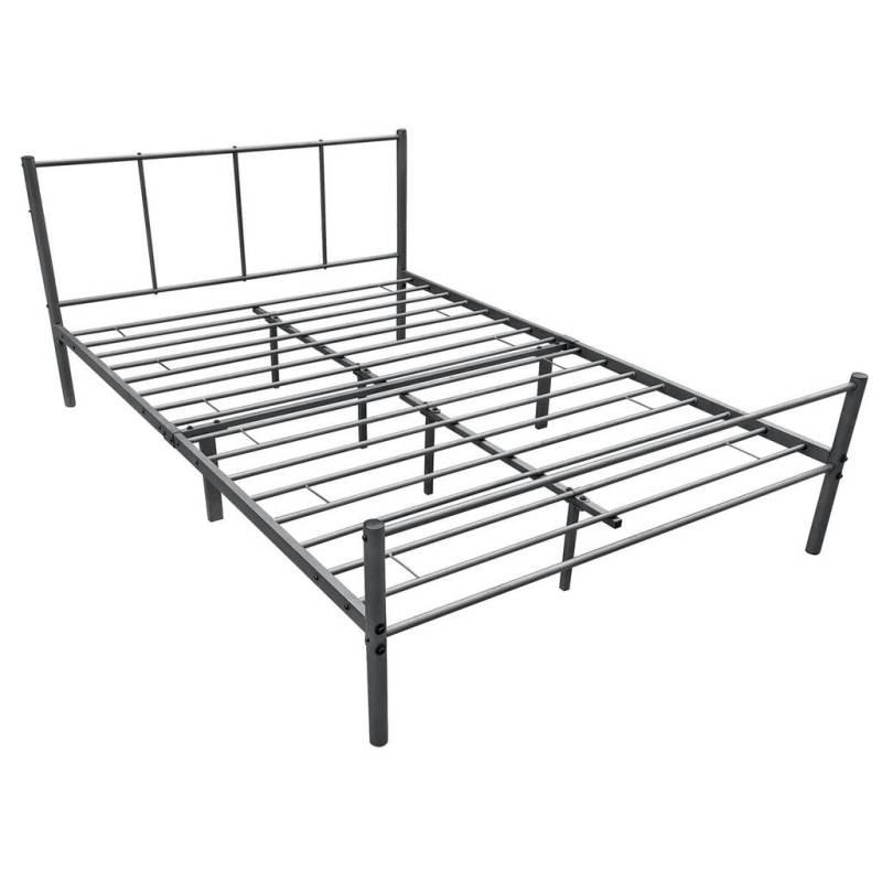 [en.casa] METALLBETT Dunkelgrau
