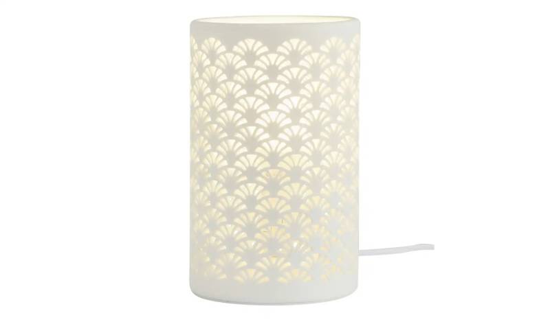 levelone Keramik-Tischleuchte  1-flammig  weiß `Muscheln`   ¦ weiß ¦ Maße (cm): H: 20,5  Ø: 12.4 Sale > Lampen-Sale - Möbel Kraft