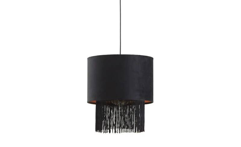 levelone Pendelleuchte  1-flammig  Samt-Schirm schwarz   ¦ schwarz ¦ Maße (cm): H: 150  Ø: 30.0 Lampen & Leuchten > Innenleuchten > Pendelleuchten - Möbel Kraft